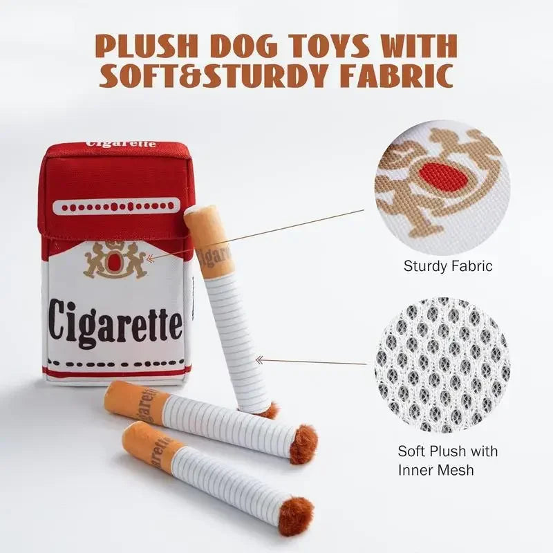 Plush Cigarette Case Dog Chew Toy