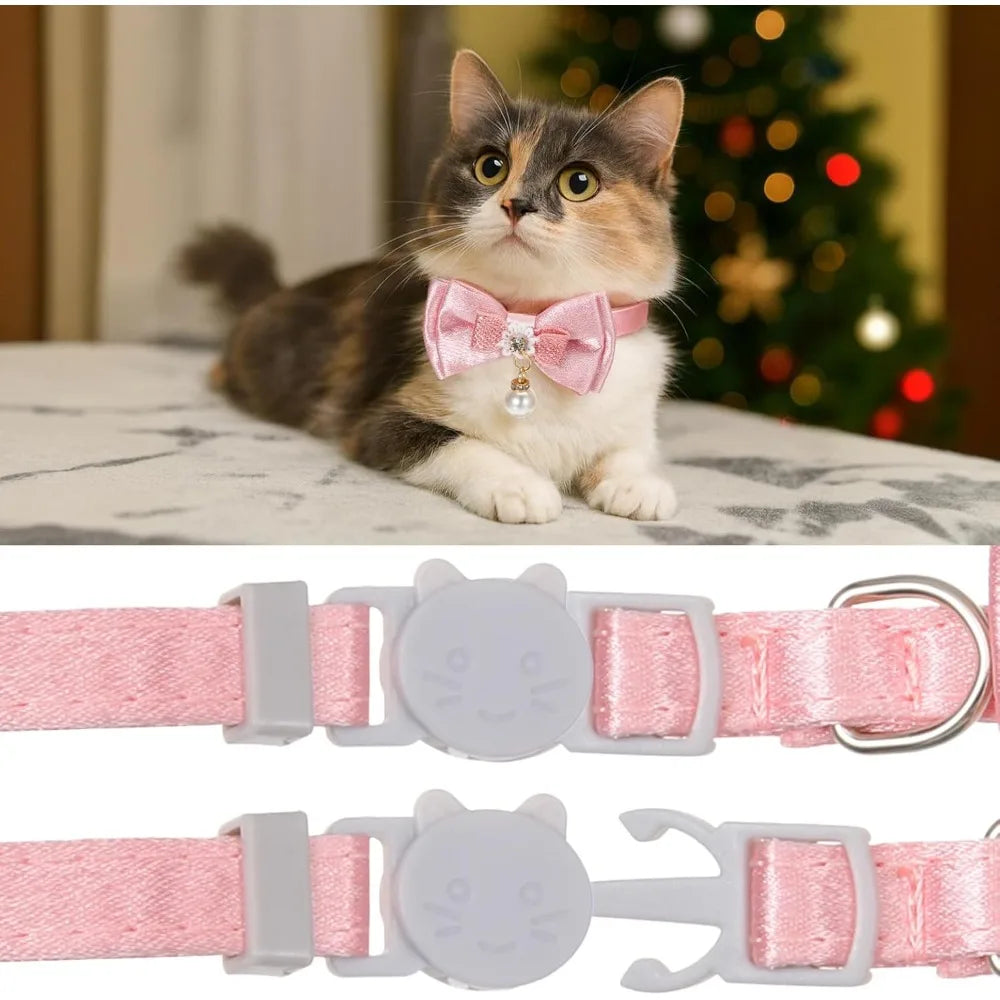 Pink Bow Breakaway Cat Collar