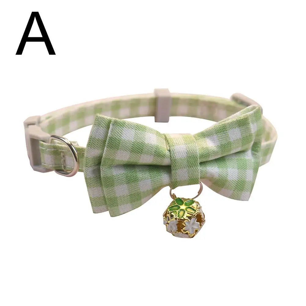Plaid Bow Tie Dog Collar