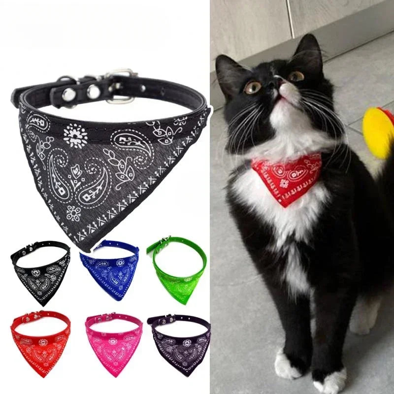 PU Leather Bandana Pet Collar