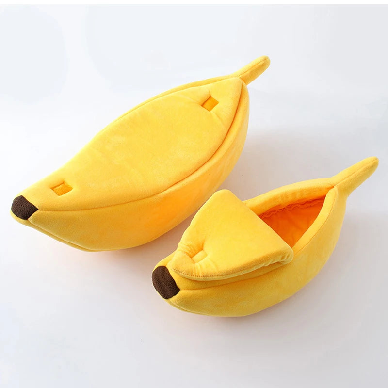 Banana Cat Basket Bed