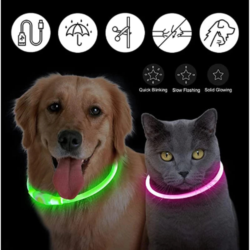 USB Glow Necklace Dog Collar