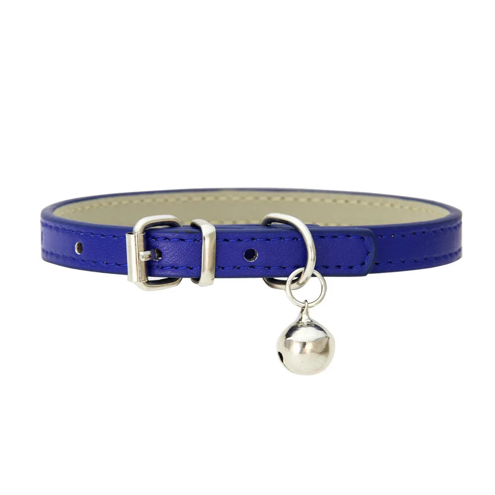 Braided PU Leather Dog Collar with Bell