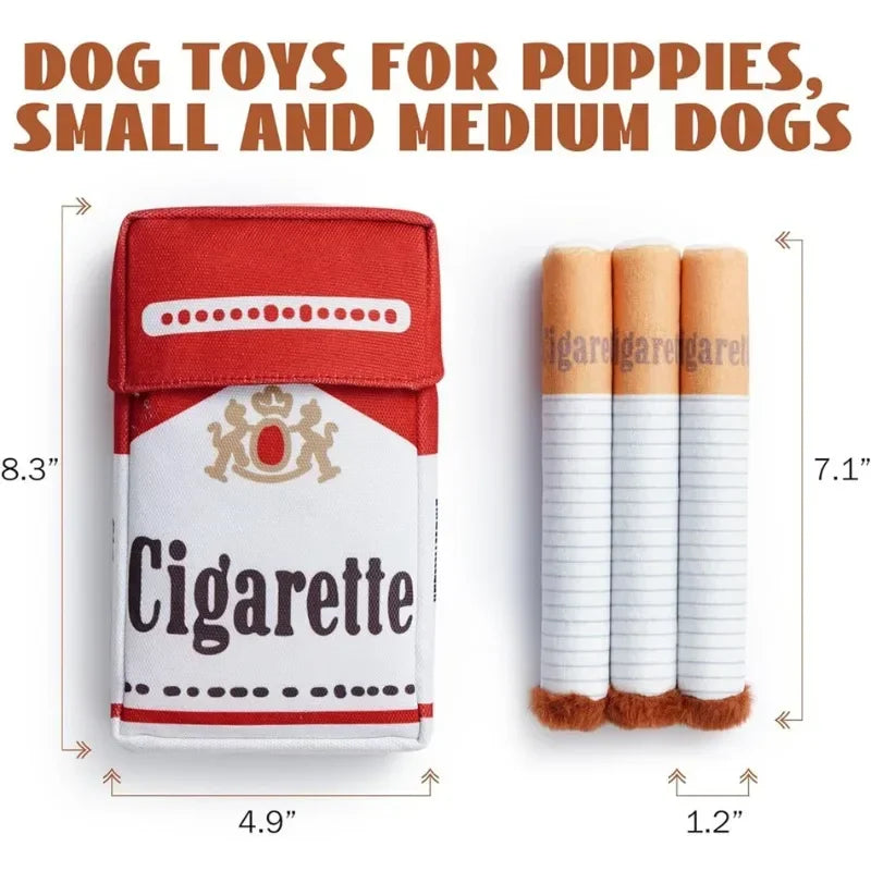 Plush Cigarette Case Dog Chew Toy