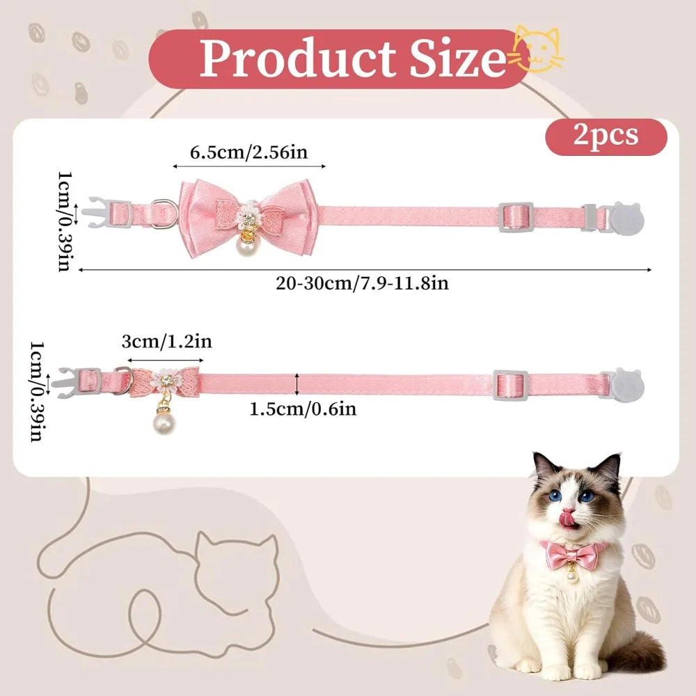 Pink Bow Breakaway Cat Collar