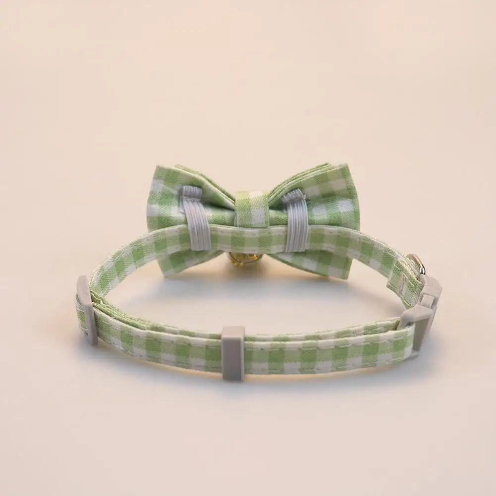 Plaid Bow Tie Dog Collar