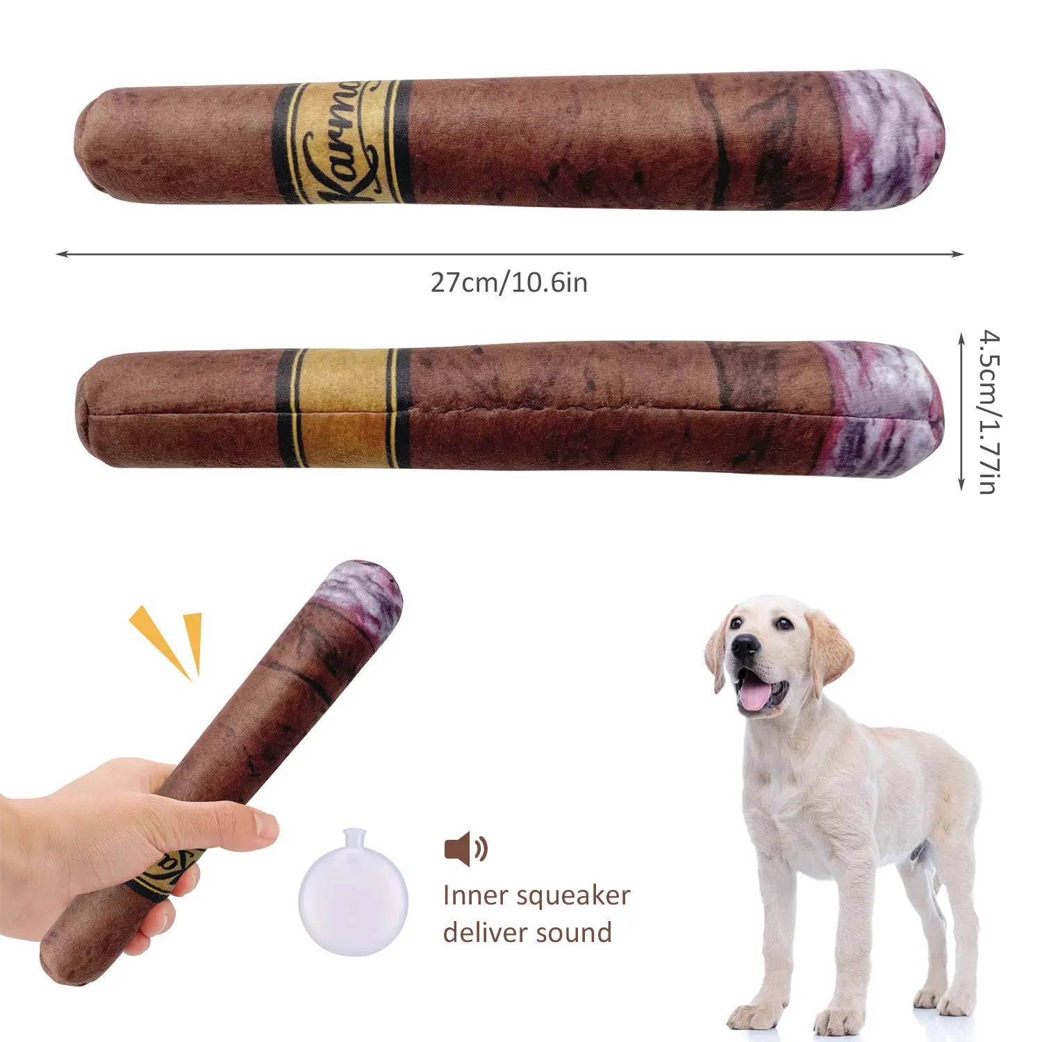Interactive Squeaky Plush Dog Toy