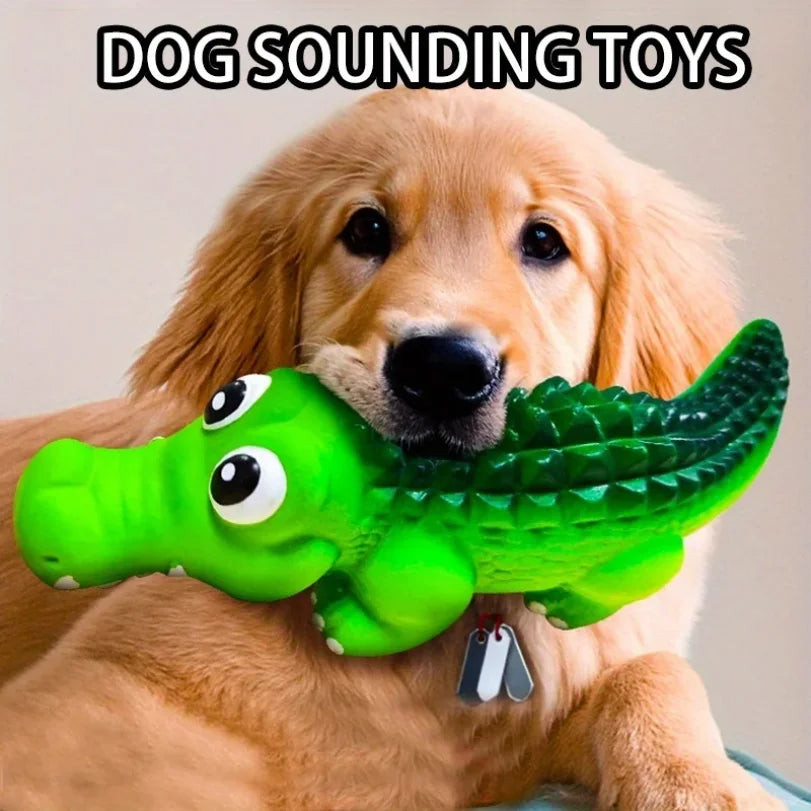 Squeaky Rubber Crocodile Dog Toy