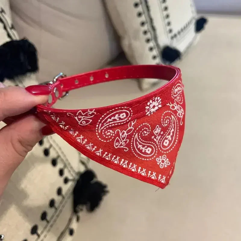 PU Leather Bandana Pet Collar