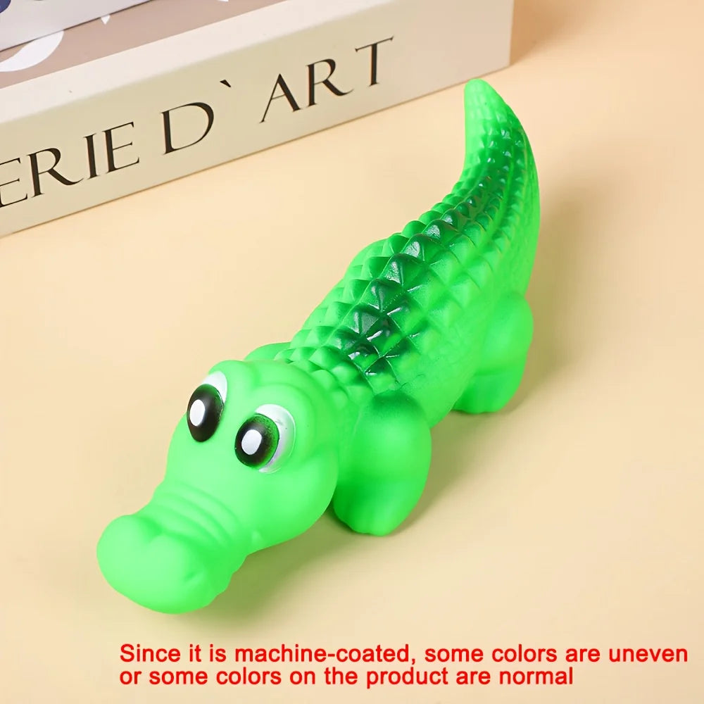 Squeaky Rubber Crocodile Dog Toy