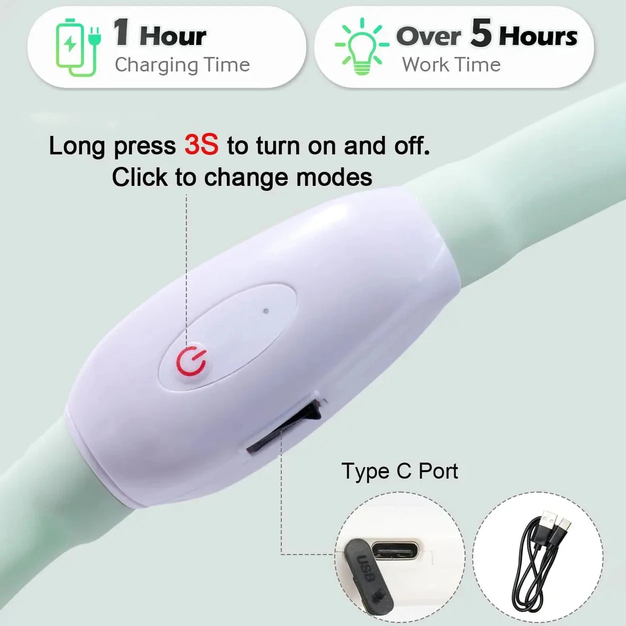 USB Glow Dog Collar 9 Modes