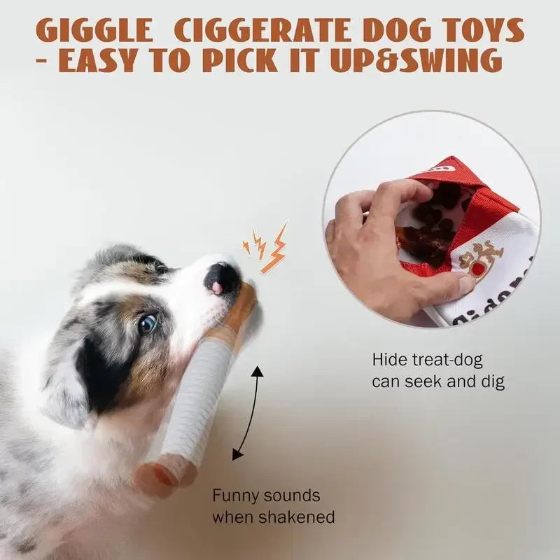 Plush Cigarette Case Dog Chew Toy