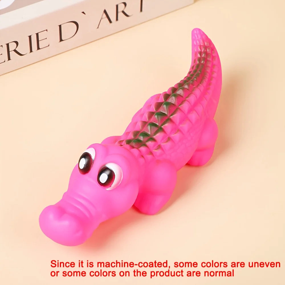 Squeaky Rubber Crocodile Dog Toy