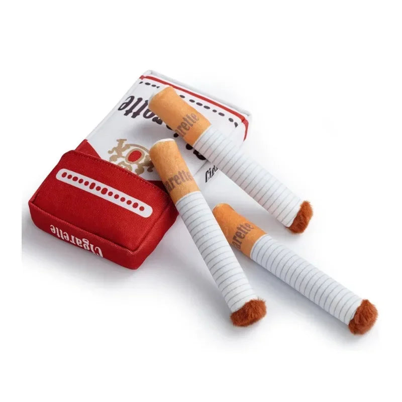 Plush Cigarette Case Dog Chew Toy