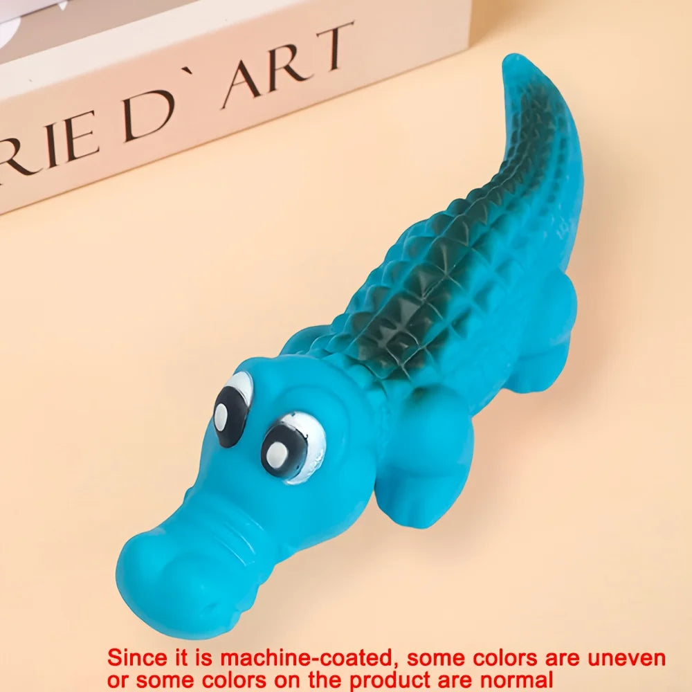 Squeaky Rubber Crocodile Dog Toy