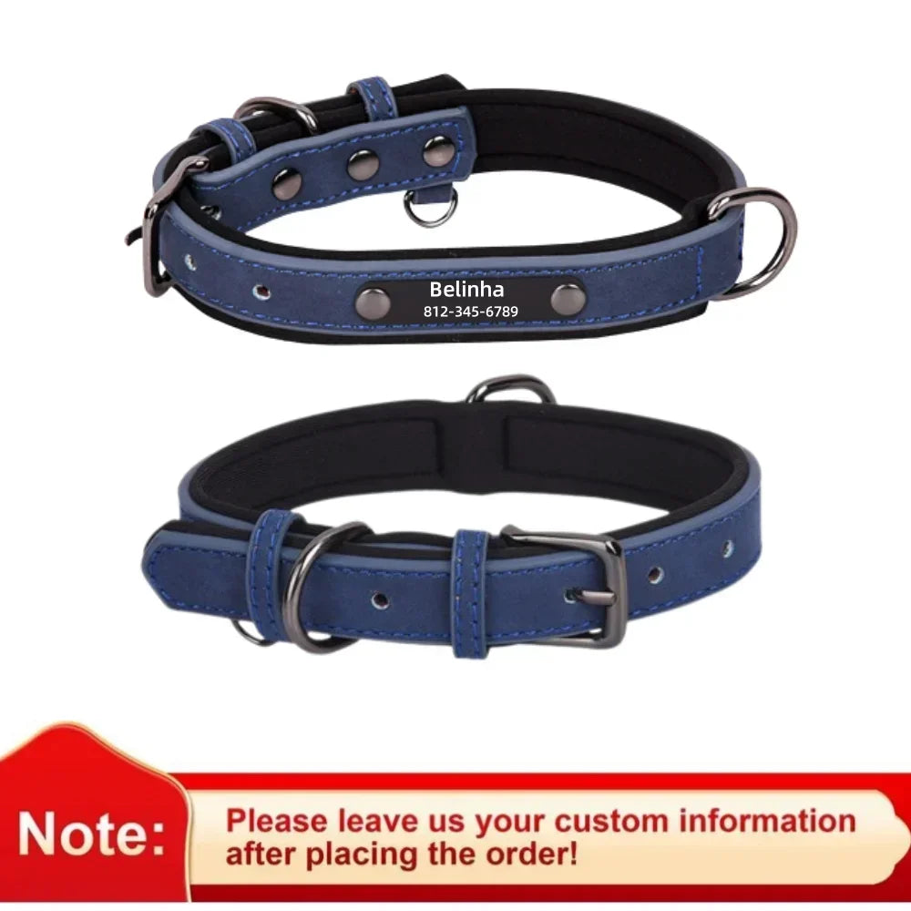 Personalized Leather ID Collar
