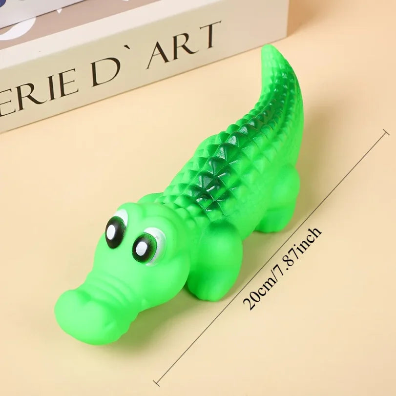 Squeaky Rubber Crocodile Dog Toy