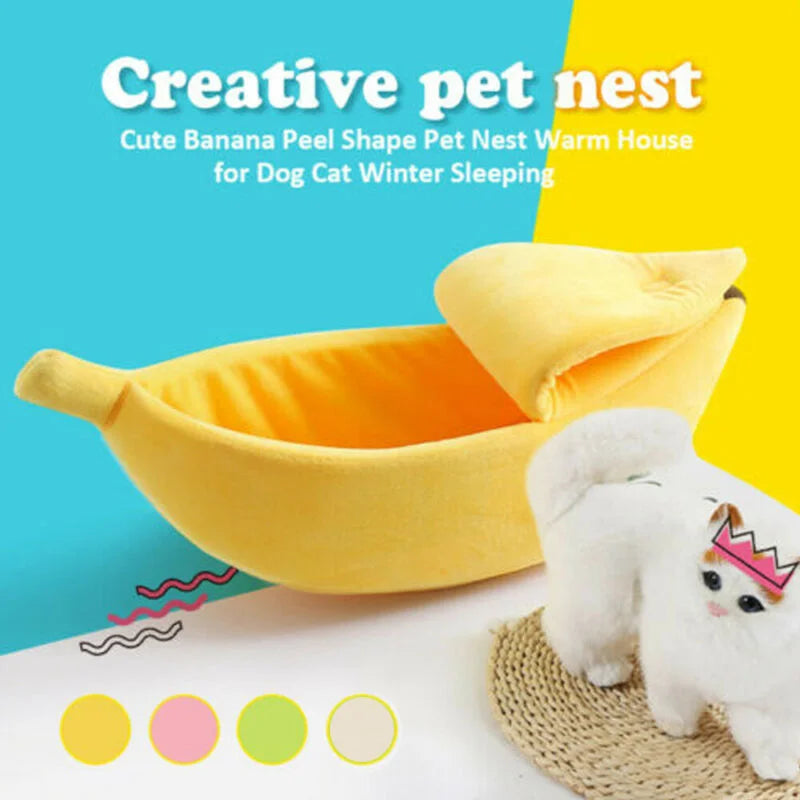 Banana Cat Basket Bed