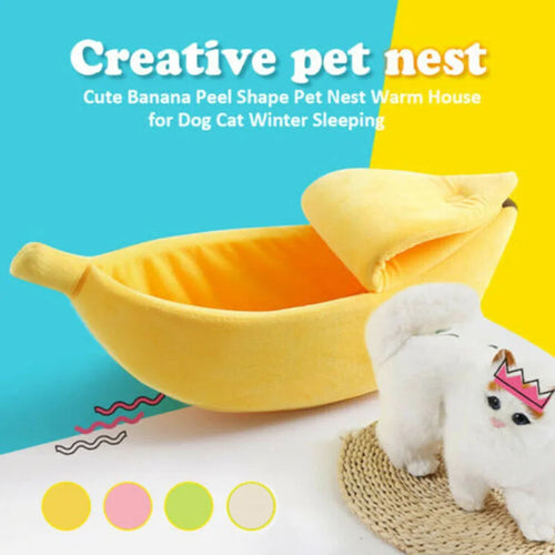 Banana Cat Basket Bed
