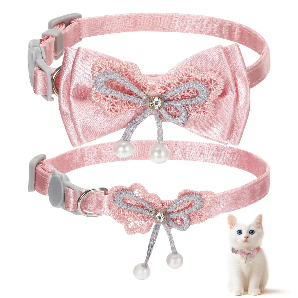Pink Bow Breakaway Cat Collar