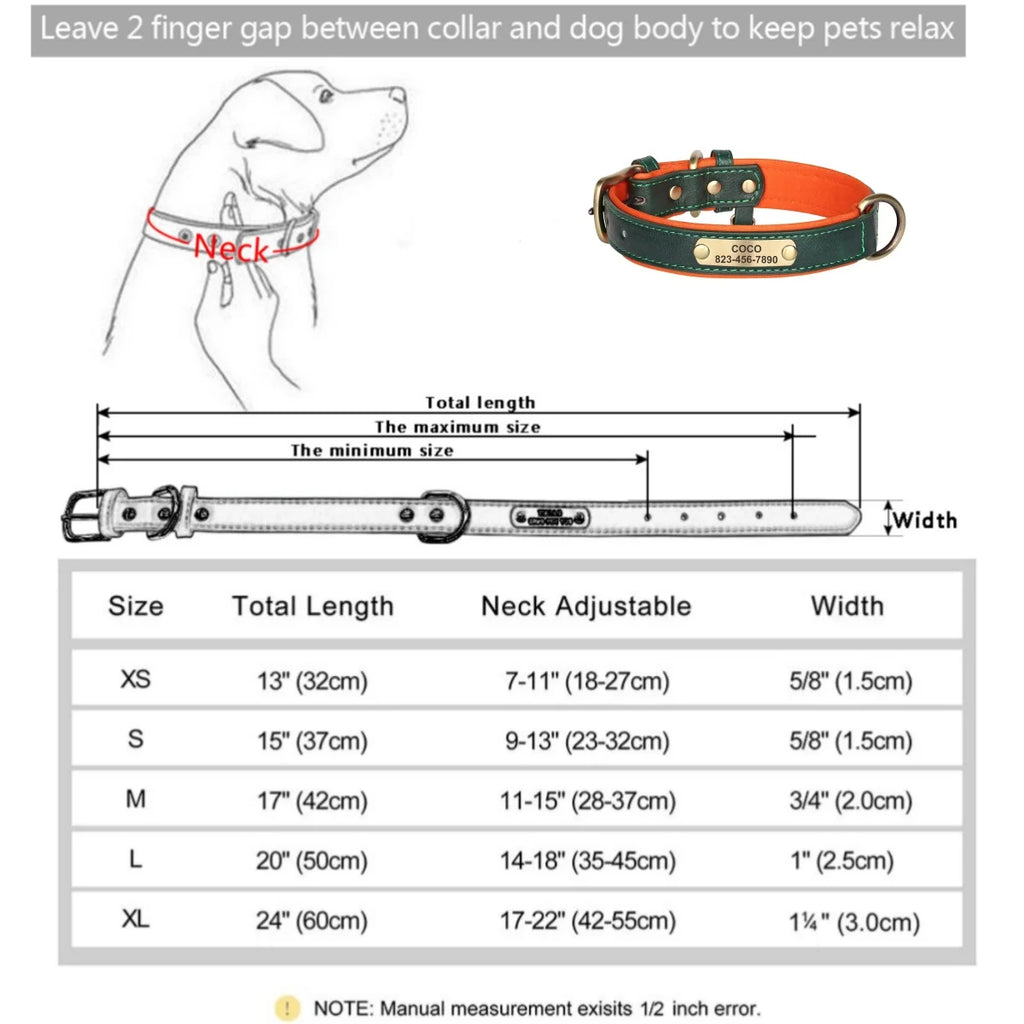 Personalized Leather ID Collar