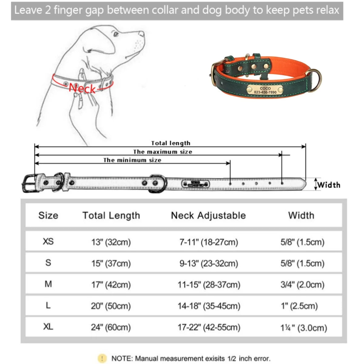 Personalized Leather ID Collar