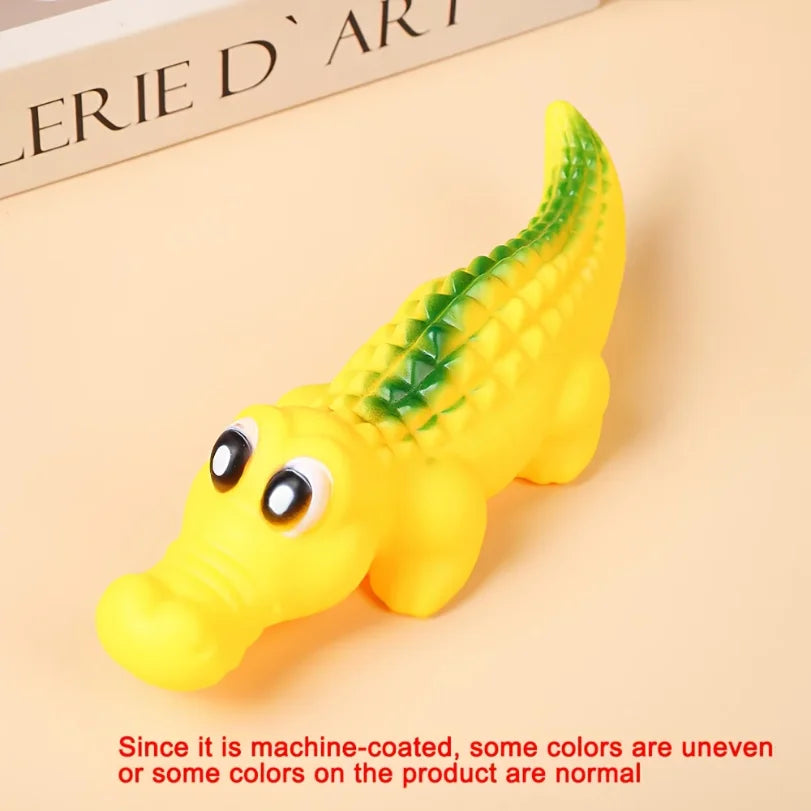 Squeaky Rubber Crocodile Dog Toy