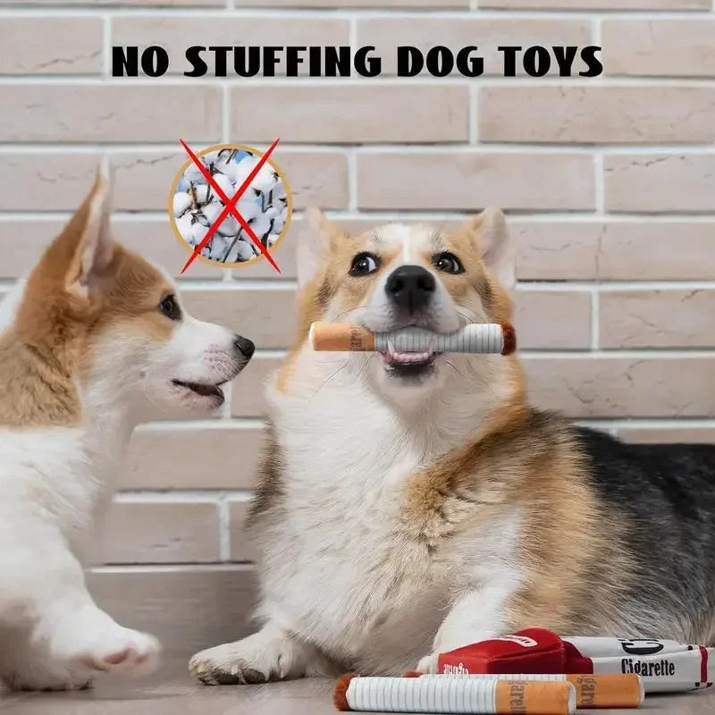 Plush Cigarette Case Dog Chew Toy