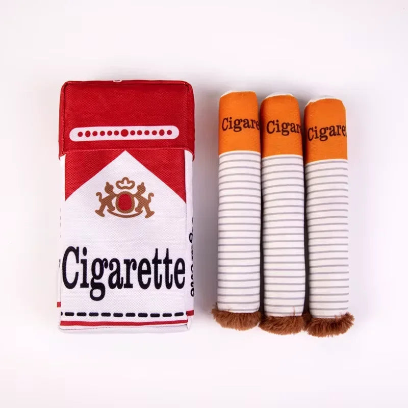 Plush Cigarette Case Dog Chew Toy