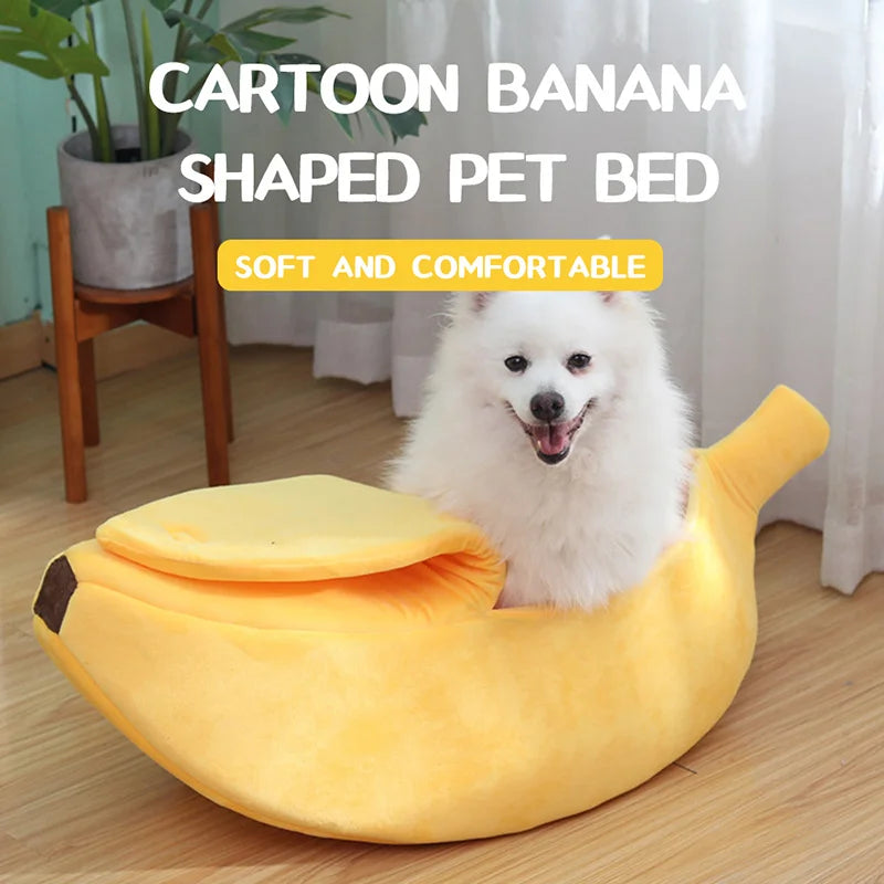 Banana Cat Basket Bed