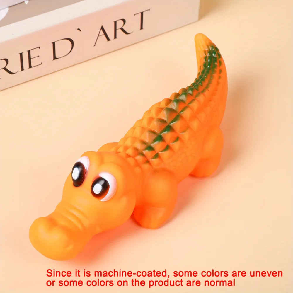 Squeaky Rubber Crocodile Dog Toy