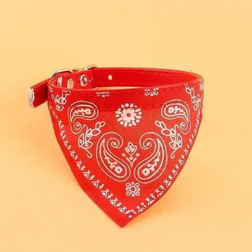 PU Leather Bandana Pet Collar