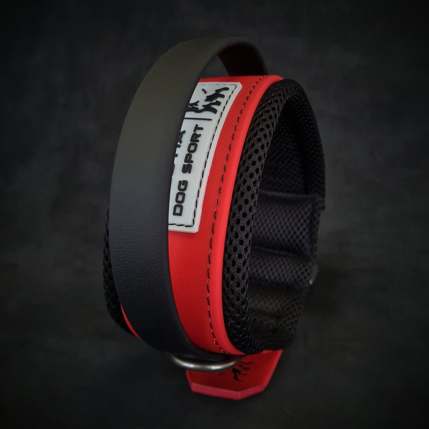 Bestia Dog Sport Handle Collar — Red